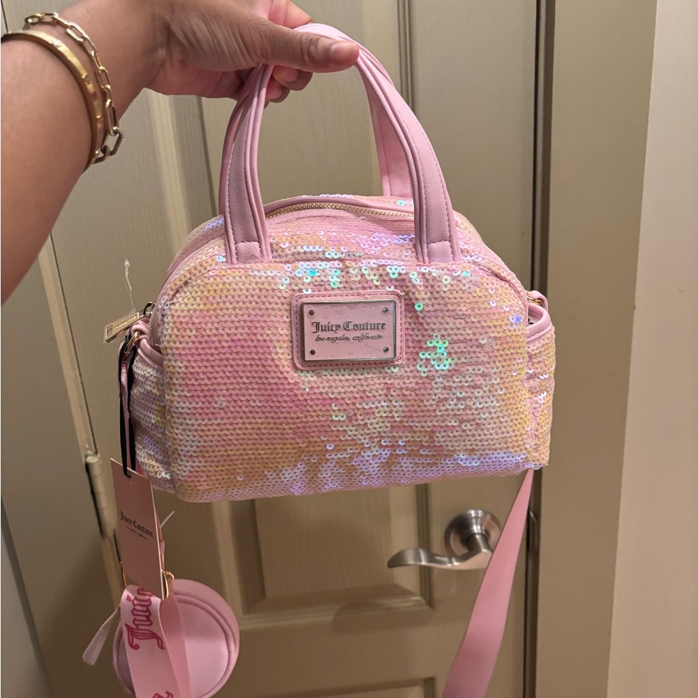 Juicy Couture Pink and Gold Sequin Cosmetic Bag